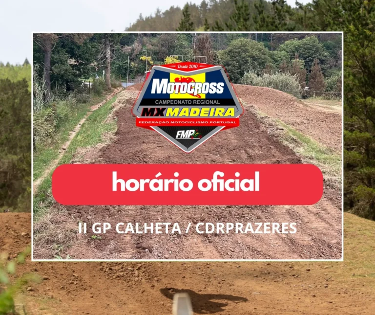 horario oficial do II GP CALHETA / CDRPRAZERES